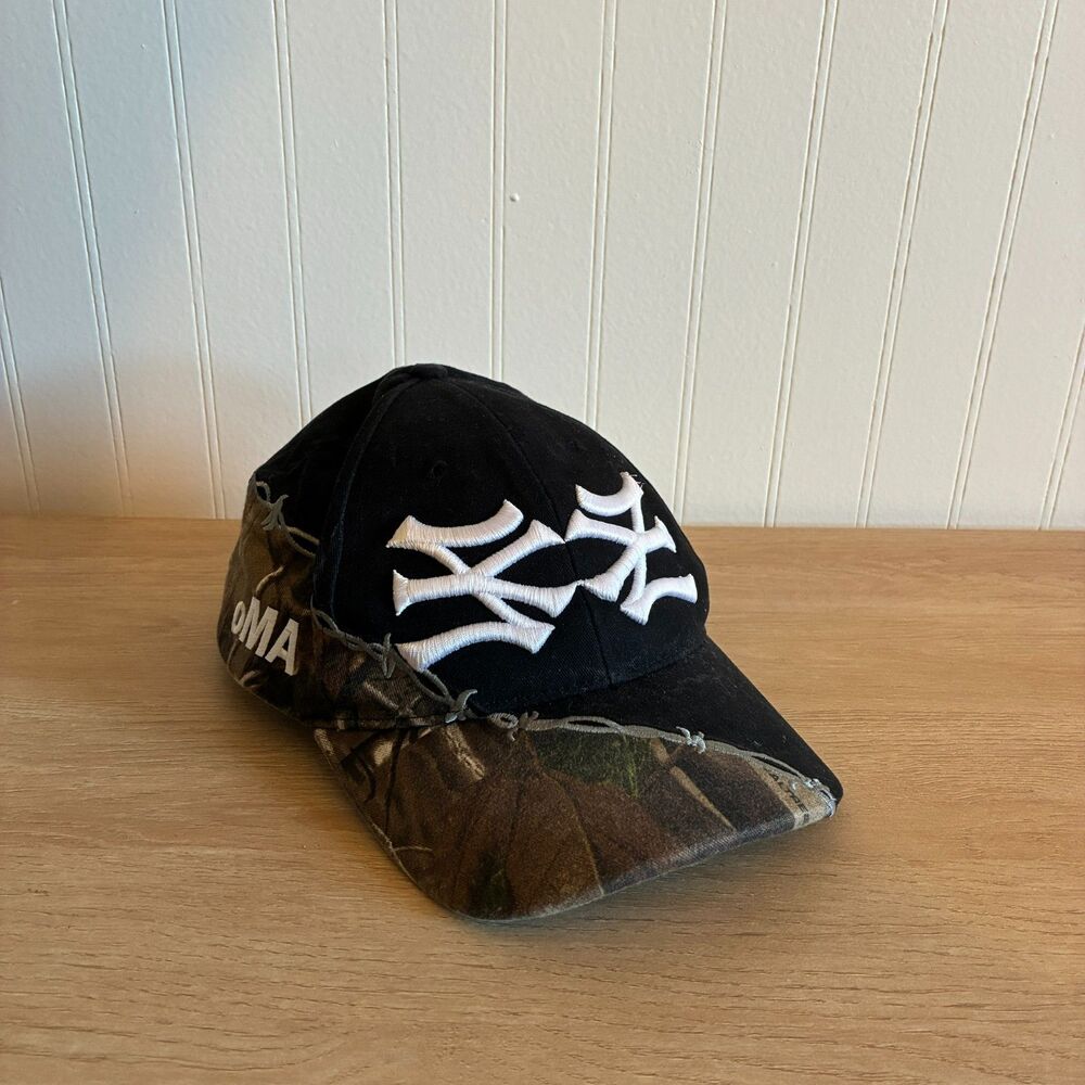 OMA New York Baseball Cap Split Camo Black RARE